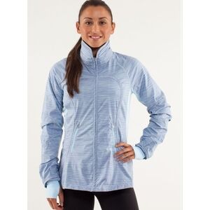 Lululemon Run Make A Break Jacket Caspian Blue Twisted Stripe